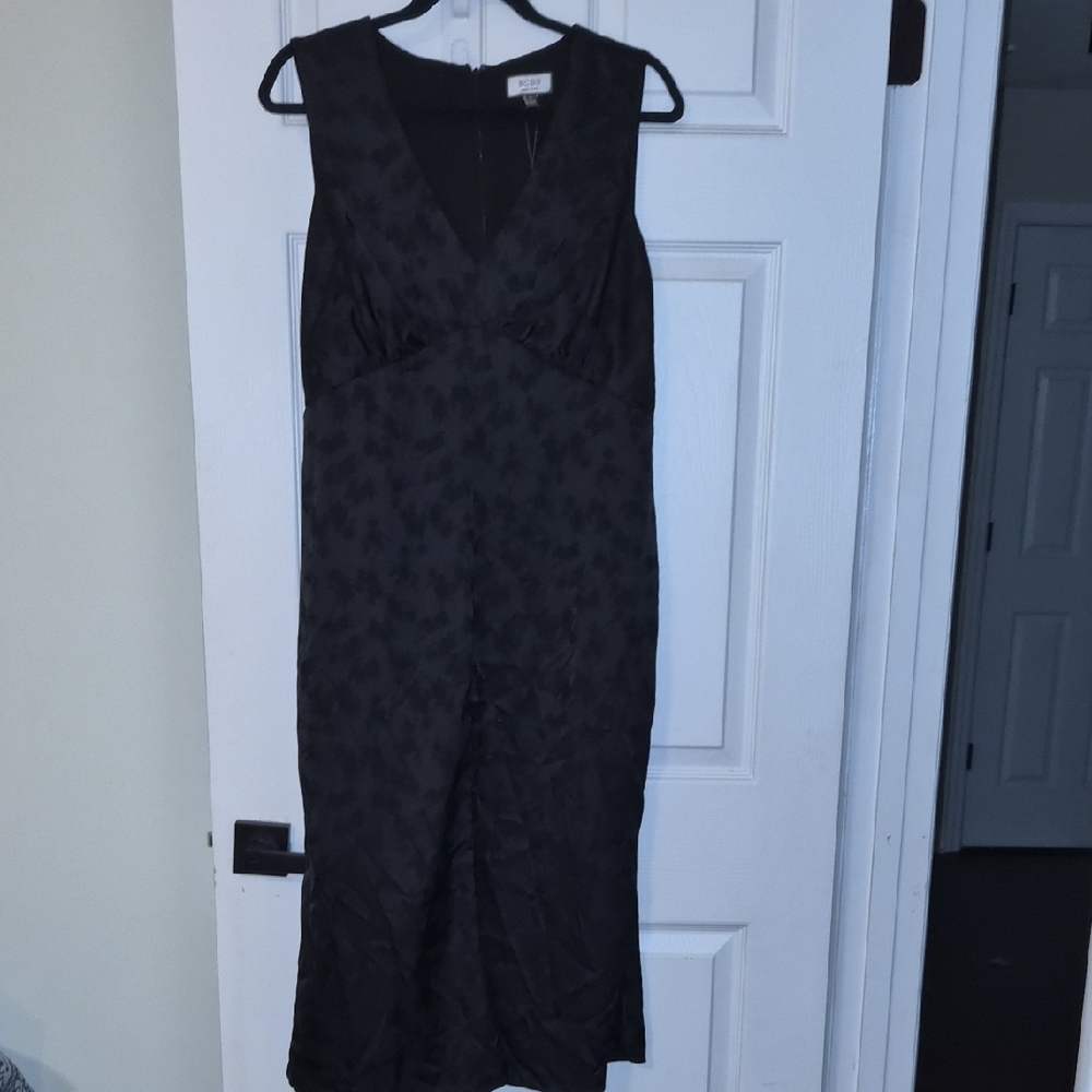 BCBG Black Floral Midi Dress